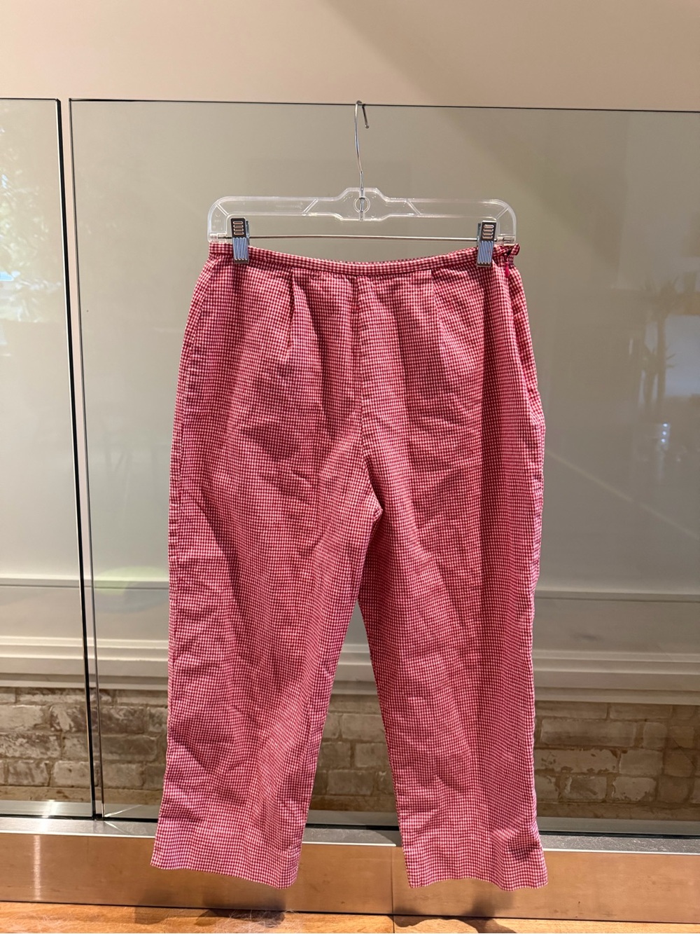 Red & White Gingham Capri Pants
